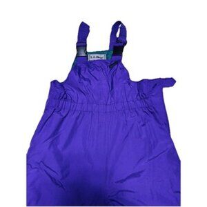 Vintage LL Bean Kids Ski Bib Snowboard Pants Thinsulate Purple Green Size 10-12